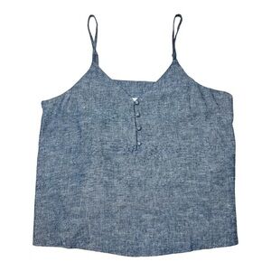 Abound Blue Linen Tank Top Size XXL